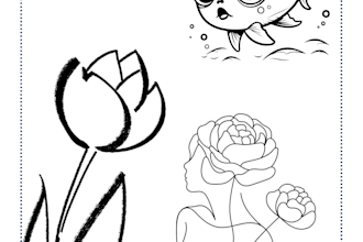 draw cute kids colouring book pages