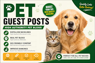 provide pet niche guest posts with SEO backlinks