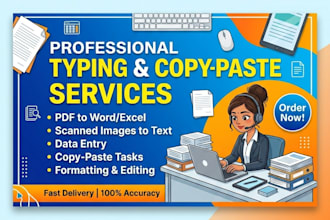fast typing work, copy paste, and PDF to excel conversion