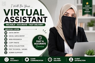 be your virtual assistant for data entry and admin support