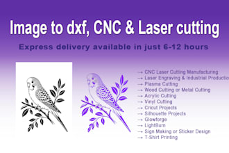 convert image to dxf svg vector for cnc laser cutting engraving
