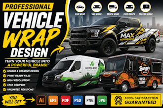 design custom car wrap, van wrap, truck wrap, branding