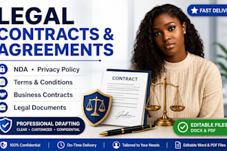 draft legal contracts, agreements, nda, privacy policy and legal documents