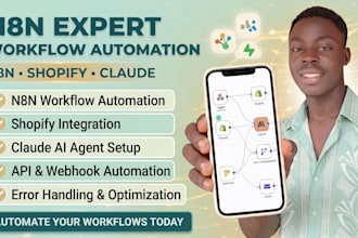 be your n8n expert and setup n8n workflow automation, n8n shopify, claude expert