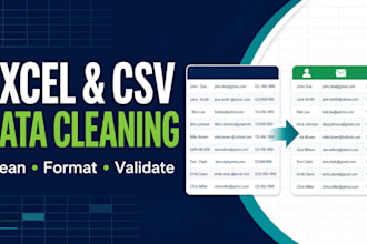 clean, format and validate your excel or CSV data