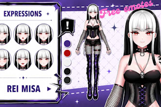 design live2d anime vtuber model rigging,  vtuber commission for vtuber studio
