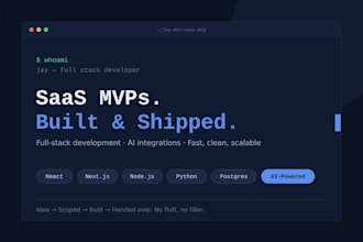 build your full stack saas mvp web app with ai features