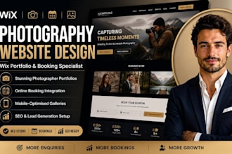 design wix photographer website photography portfolio wix booking website