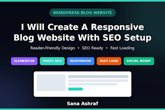 create a responsive wordpress blog website with SEO setup