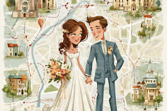 create a map illustration for your wedding