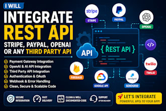 integrate rest API stripe paypal openai or any third party API
