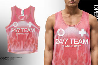 create a tshirt design in running club or race pack simple