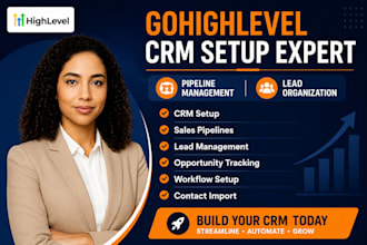 gohighlevel virtual assistant CRM setup and   pipeline management