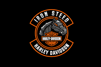 design vibrant harley davidson dealership logo