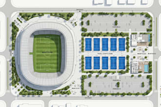 design and render 3d stadium, sports complex, sports facilities