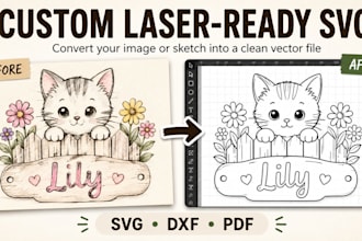 convert your image or sketch into a clean laser ready svg