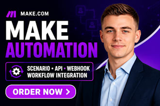 build make scenario automation workflow API webhook data integration setup