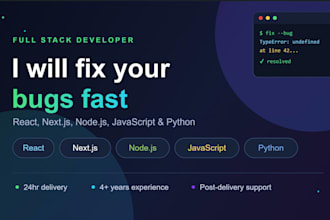 fix bugs in react nextjs nodejs javascript and python