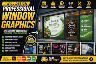 design unique window graphics, storefront stickers