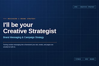 be your creative strategist for brand messaging and campaigns