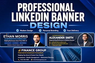 design professional linkedin, facebook and x  twitter banners