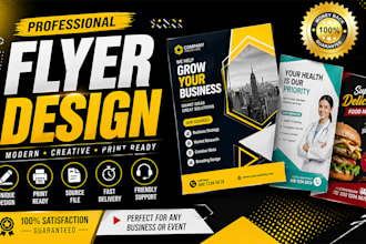 design  flyer, bifold, trifold brochure and poster