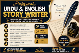 write unique urdu and english stories