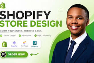 design shopify store, add shopify favicon, remove powered by shopify, fix bugs
