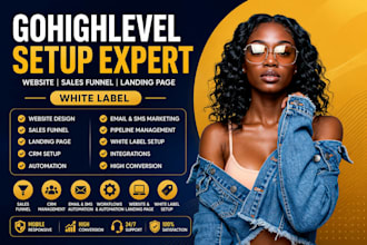 gohighlevel setup expert website sales funnel landing page whitelabel fg funnels