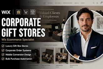 design wix corporate gifting website gift box ecommerce website