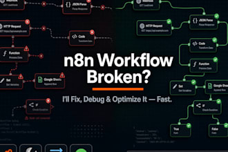 fix n8n workflow, debug, optimize n8n automation workflow, n8n ai agent