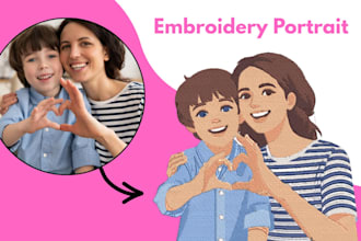 custom portrait embroidery digitizing