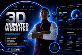 a premium 3d animated website and landing page