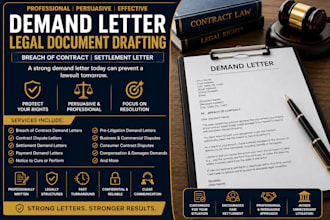 write a demand letter for contracts breach or draft settlement letter