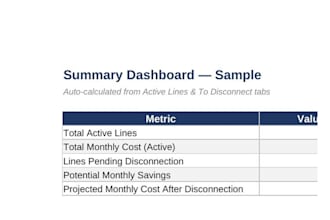 create a professional vendor comparison report or business excel tracker