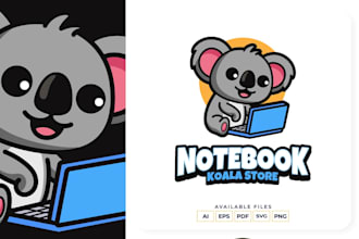 do modern koala character logo with professional style