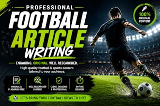 write professional football, soccer and sports blog articles