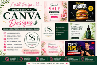 design canva social media posts flyers and business cards