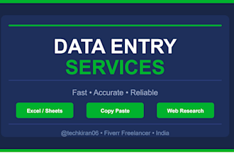 do fast and accurate data entry and copy paste work