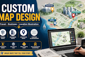 do custom maps for travel, business, and location maps