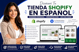 diseñar tienda shopify en español spanish ecommerce website dropshipping store