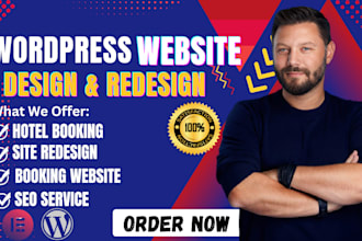 design wordpress booking website, hotel booking and redesign wordpress booking