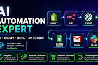 build ai automation workflows with n8n, chatgpt, apis, ecommerce integration