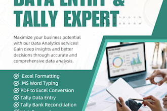 be your expert tally data entry bank reconciliation and advance excel specialist