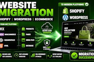 clone wix wocommerce squarespace godaddy or html to shopify migrate to wordpress