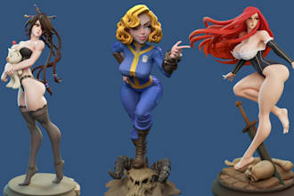 sculpt nsfw 3d character model custom figure from 2d image stl for 3d printing
