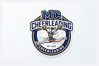 create a modern cheerleading logo t shirt design