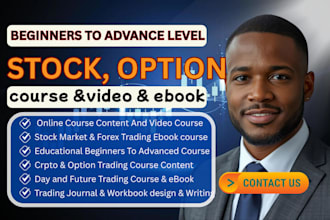 create stock market trading course content, options trading, video course