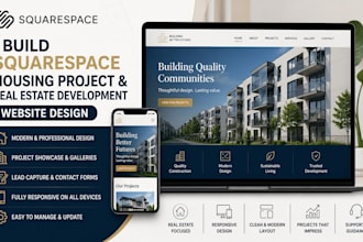build squarespace housing project real estate development website