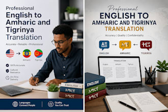 provide professional english to amharic and tigrinya translation